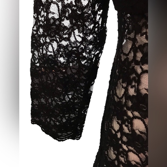 Susan Graver Sheer Lace Duster Jacket Black Size XL - Picture 3 of 12